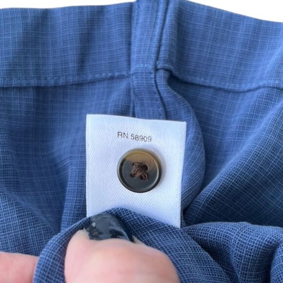 Roundtree & Yorke Blue Button-Front Short Sleeve Shirt 3XB - Picture 6 of 11